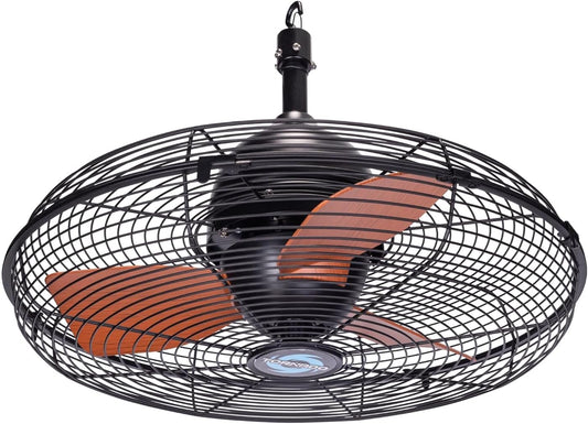 Tornado 20 Inch Outdoor Ceiling Mount Fan with Pre-Installed Misting Kit – IPX4 Water-Resistant, Remote Control, 3 Speed Settings, 3300 CFM, Quiet Operation, UL Safety Listed,5 Brass Nozzles Misting