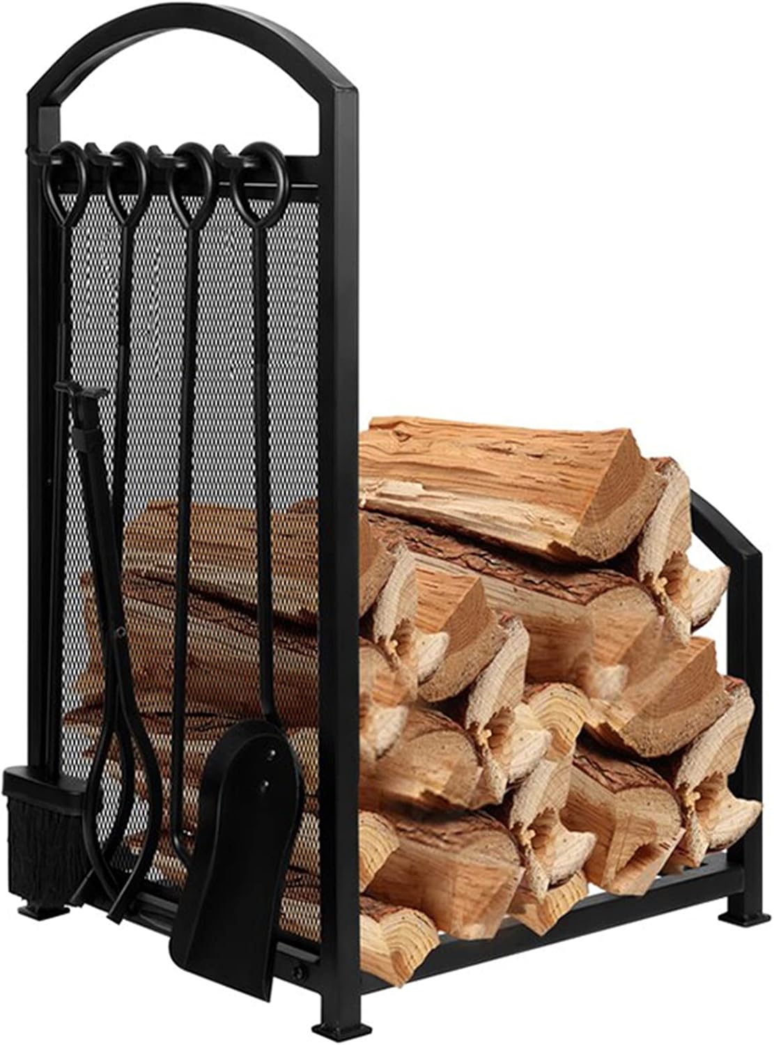 Firewood Rack, Metal Rack, Heavy Duty Log Storage Rack, Floor-standing Wrought Iron Wood Storage Rack, Indoor Fireplace Tools