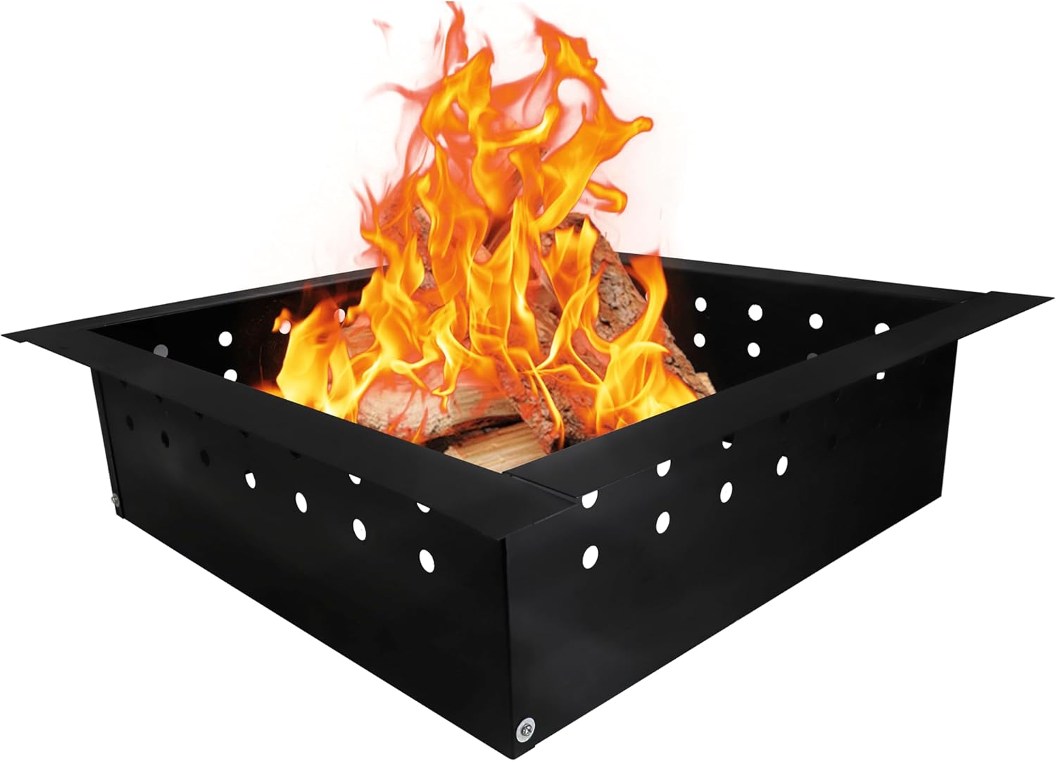 FEBTECH Square Smokeless Fire Ring – 36” OD x 30” ID Carbon Steel Portable Fire Pit Ring Liner- Elevate Your Outdoor Moments with Quick & Effortless DIY
