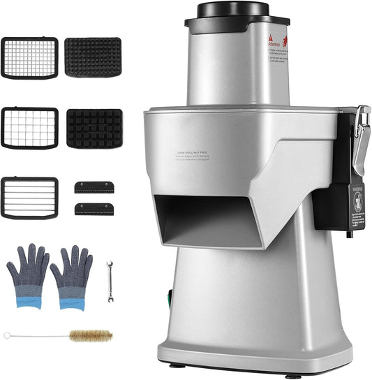 Happybuy 200W Electric Vegetable Slicer, 4-in-1 Multifunctional Food Cutter, Shred, Dice, Slice, for Home & Commercial Use