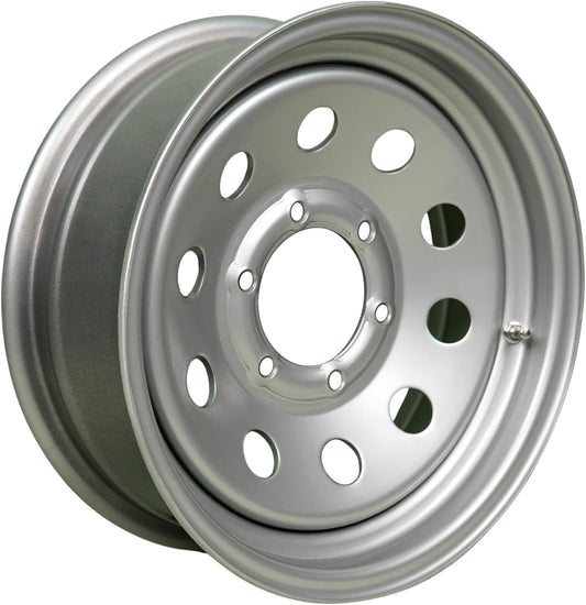 The Trailer Parts Outlet - 16" x 6" - 6 Lug Silver Mod Solid Steel Trailer Wheel Rim - 6 x 5.5" Bolt Pattern