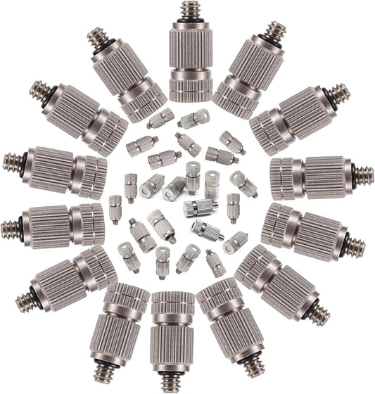 Pfeilzieher 90pcs Brass misting nozzles high Pressure misting Water Mister Nozzle atomizing Micro Mist Nozzle for Garden Outdoor misting System Thread UNC 10 24 0 004 0 039 Orifice Size 0 5mm