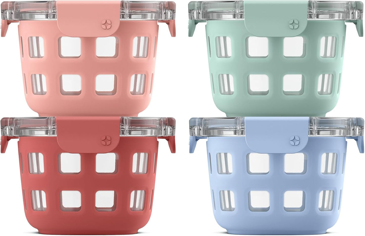 Ello Duraglass Glass Meal Prep Sets Leak-Proof Glass Food Storage Containers with Airtight BPA-Free Plastic Lids, Dishwasher, Microwave, and Freezer Safe