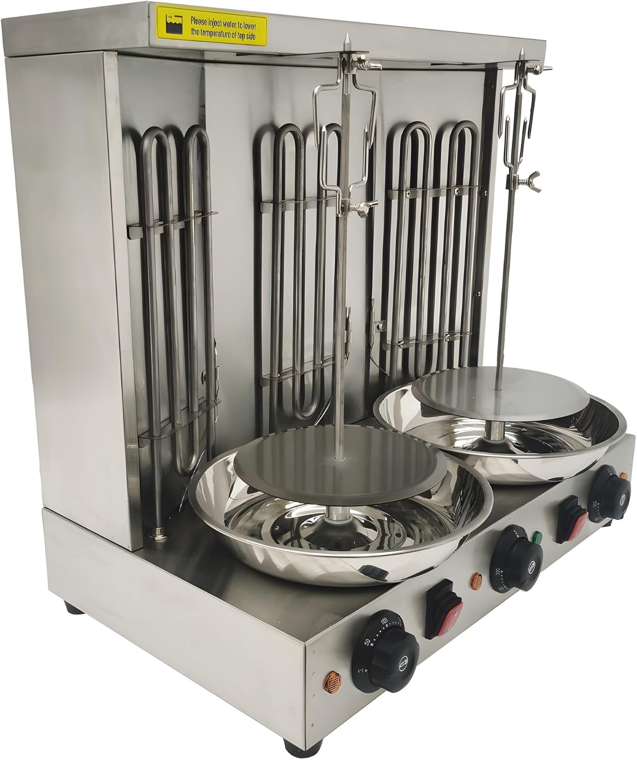 Electric Shawarma Grill Machine Vertical Broiler Gyro Machine Rotating Doner Kebab Machine with 3 Burners for Home Restaurant Kitchen Parties
