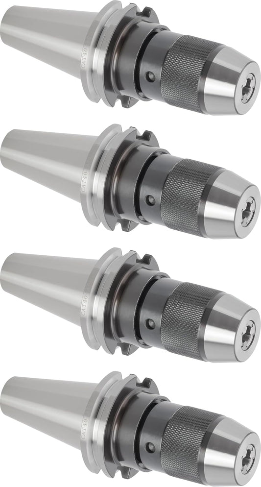 CME 4 pcs CAT 40 Taper Ball Bearing Keyless Drill Chuck, Integral Design, 3\/8" Capacity