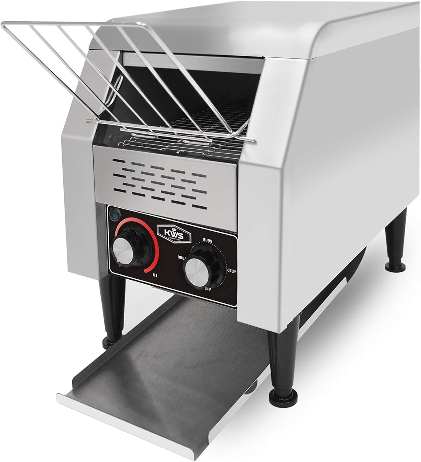 KWS CT-150 Commercial 1300W Electric Stainless Steel Conveyor Toaster for Restaurant and Home Use