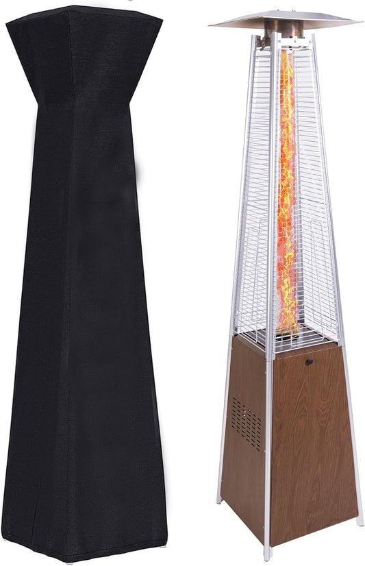 48,000 BTU Patio Heater with Wheels and Protective Cover | Outdoor Propane Heater for Terrace, Garden, Poolsides | Commercial and Residential Use