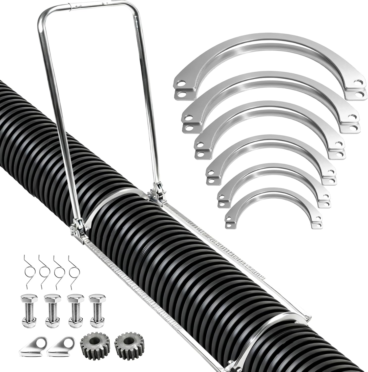 200–600mm HDPE Corrugated Pipe Tensioner Tool, Heavy Duty Manual Docking Pipeline Installation Tool, Universal HDPE Pipe Clamp for Drainage, Sewer & Construction Projects