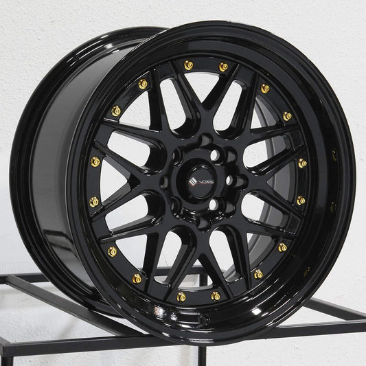 16x8 Vors VR7 4x100/4x114.3 20 Black Wheel Rim 73.1