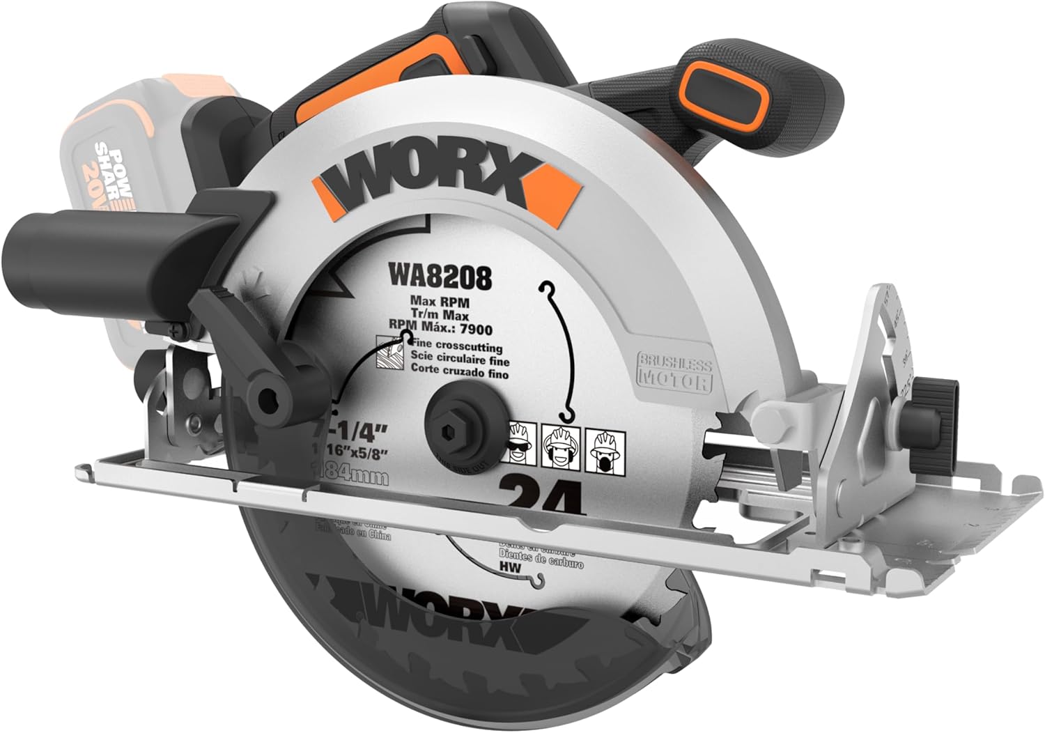 Worx Nitro WX520L.9 20V Power Share 7.25" Cordless Circular Saw with Brushless Motor (Tool Only)