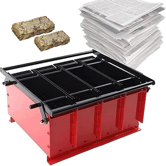 Newspaper Briquette Maker, Metal Waste Paper Press Machine, DIY Paper Brick Maker Fire Stove Heating Tool