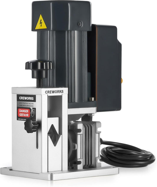 CREWORKS Electric Wire Stripper Machine, 0.06"-0.9" Automatic Wire Stripping Machine with Adjustable Feed Hole, Cable Stripper for 1.5-23mm Scrap Wire, Copper Wire Stripper for Cable Recycling