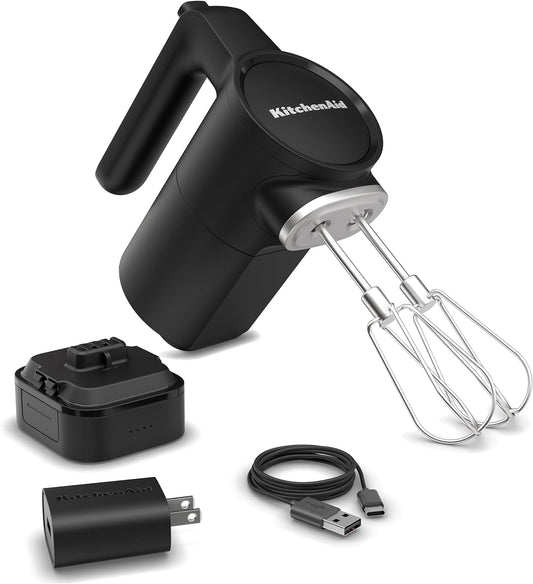 KitchenAid Go™ Cordless Hand Mixer - battery included, KHMR762, Black Matte