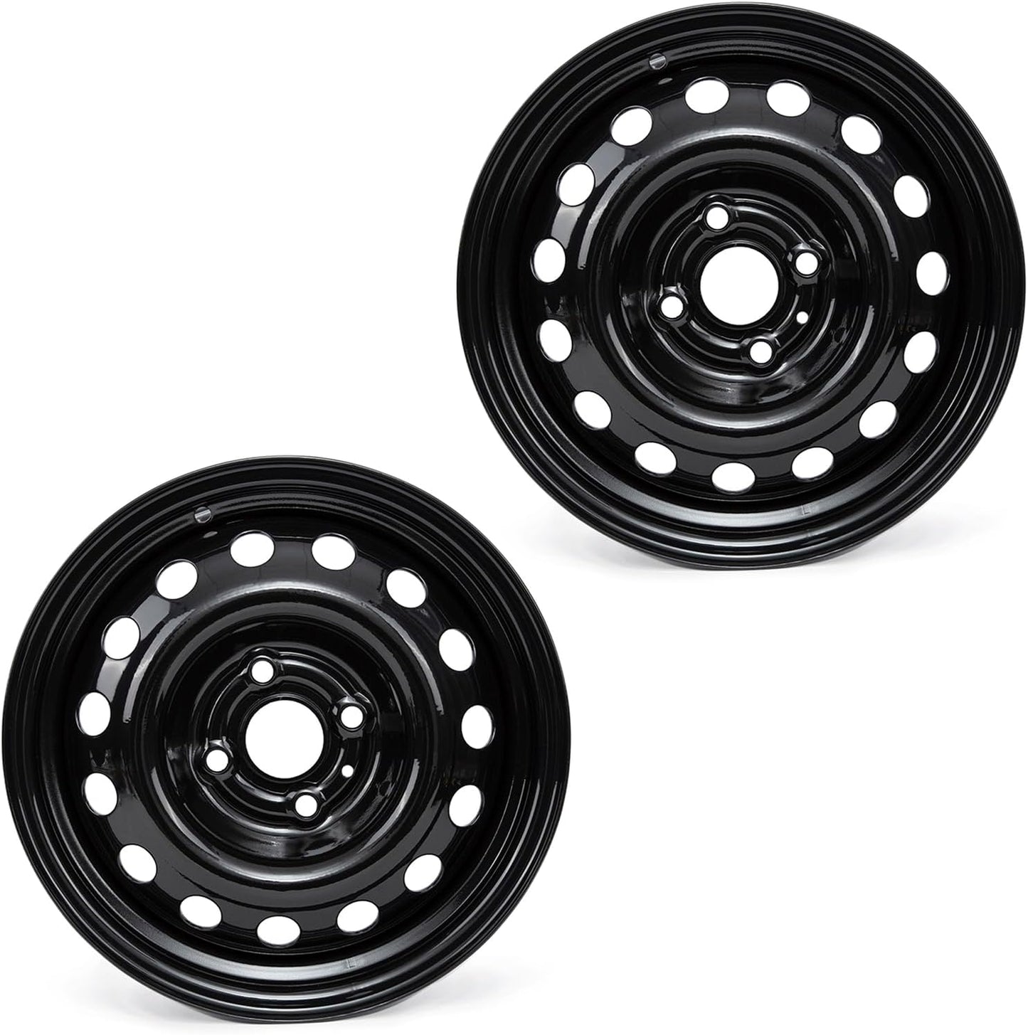 14inch New Rims for Hyundai Accent 2006 2007 2008 2009 2010 2011 2012 2013 2014 2015 2016 2017 Black Painted Steel Wheel 14x5.5inch OE Direct Replacement Car Wheel Set of 2