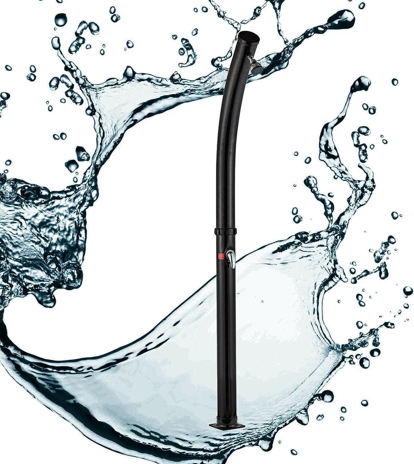 Portable Outdoor Shower, Outdoor Shower kit 20L Garden Shower with Shower Head and Foot Washer Tap, 180° Swivel Head,UV-Resistant Freestanding Pool Spa Shower,Black