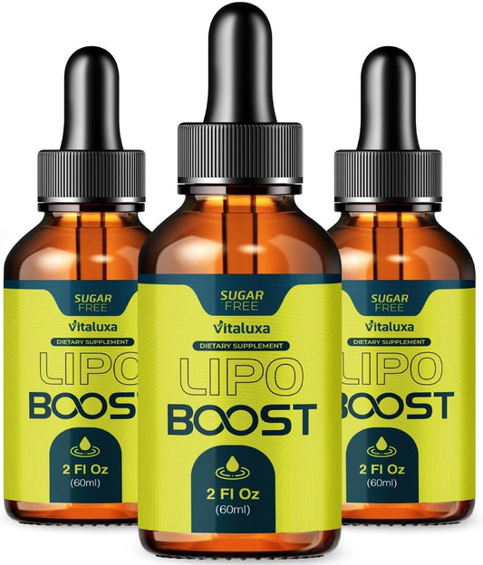 (3 Pack) Lipo Boost Drops, LipoBoost Liquid Supplement Premium Blend Hyman Vitamin Drops, Lipo Booster Maximum Strength Wait Advanced Formula Support Review Natural Overall Health Wellness (6oz)