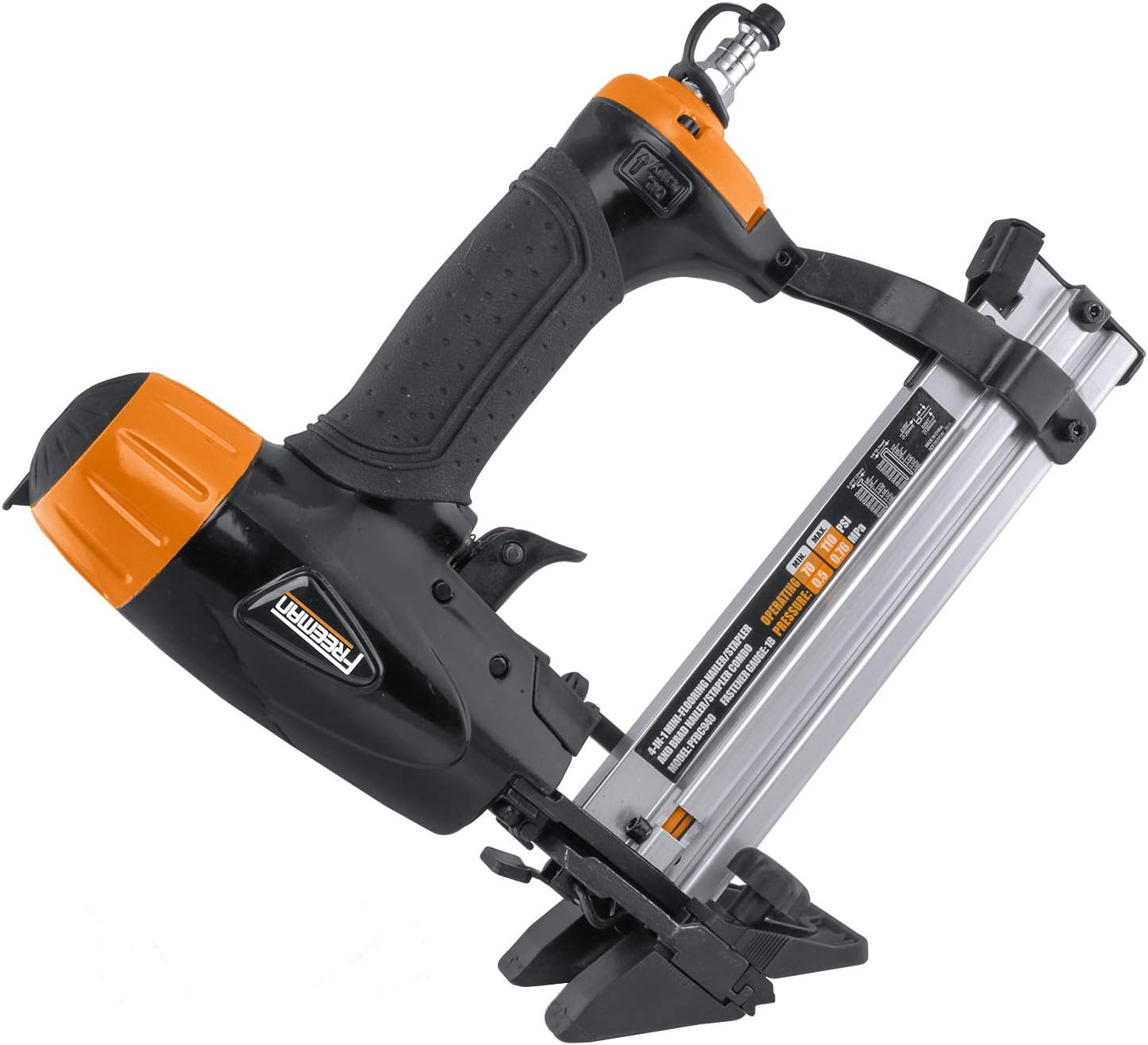 Freeman 4-in-1 Pneumatic 18-Gauge Mini Flooring Nailer, Brad Nailer, Narrow Crown Stapler \u2013 Multi-Purpose Tool for Hardwood Flooring, Trim, Baseboards & Paneling, PFBC940