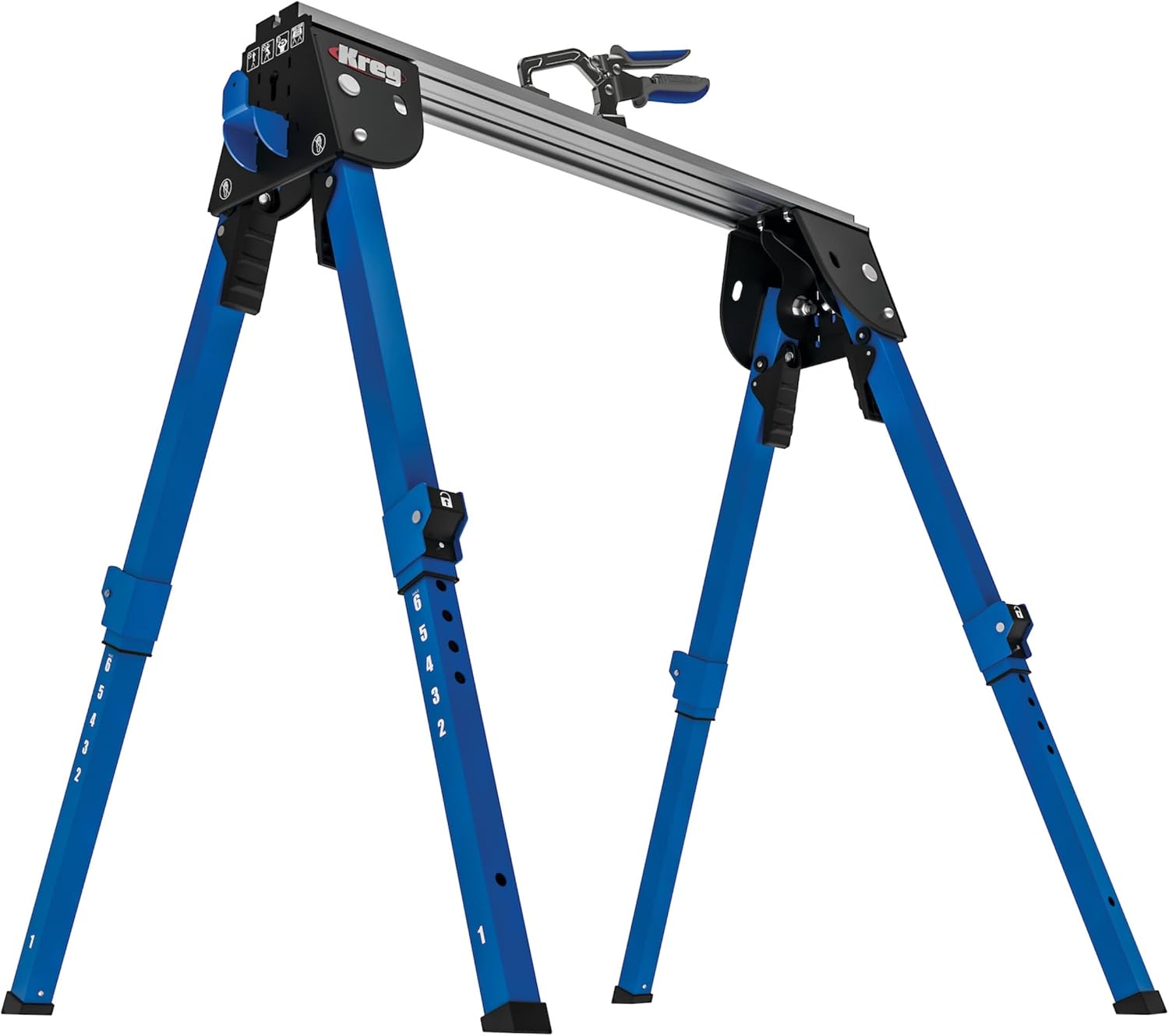 KREG KWS500 Track Horse Tool - Use as Sawhorse, Work Support & Clamping Center Bench Clamp - Tools for Woodworking - Supports 2,200 Lb