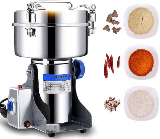 1000G Commercial Electric Grain Grinder Mill Swing Type Herb Grinder Stainless Steel Cereal Pulverizer High Speed Coffee Grinder for Grinding Grains Spice Pepper Nuts Seed(