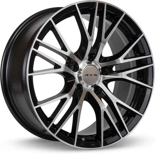 RTX VERTEX Custom Wheel - 16x7, 40 Offset, 5x114.3 Bolt Pattern, 73.1mm Hub - Black with Machined Face Rim