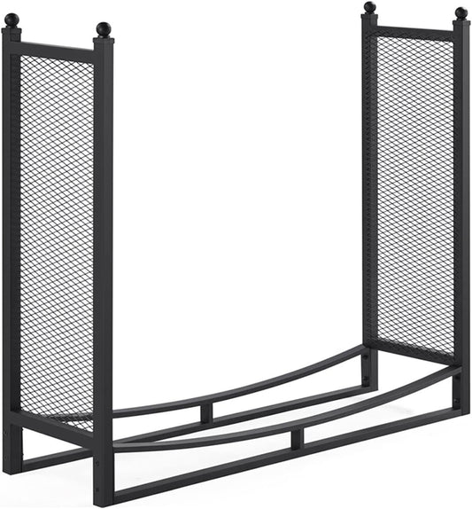Log Rack Indoor Modern, High Capacity Wood Stacking Holder, Heavy Steel Firewood Rack for Patio Firepit/Back Yard Deck, Kindling Storage(