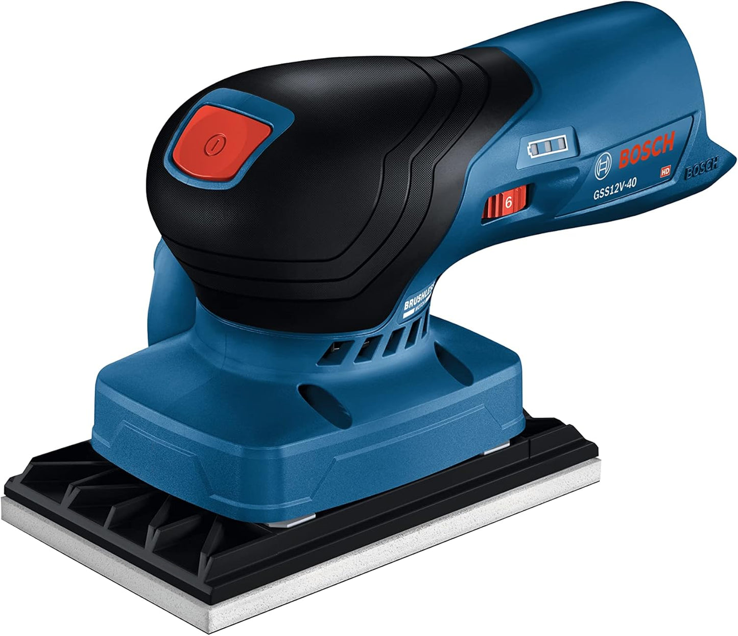 BOSCH GSS12V-40N 12V Max Brushless Orbital Finishing Sander With Dust Bag, 1/4 and 1/3 Sheet (Bare Tool)