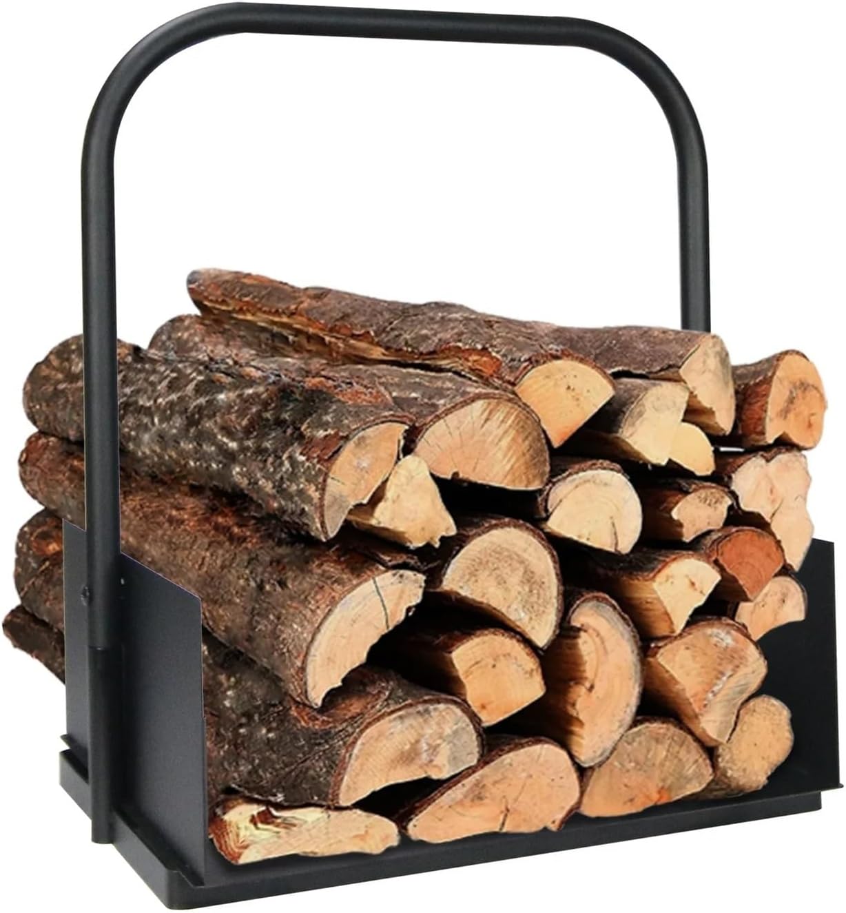 Firewood rack Indoor Outdoor Black Coated Sturdy Stable Firewood Log Holder Carrier For Rack Storage Firewood storage rack