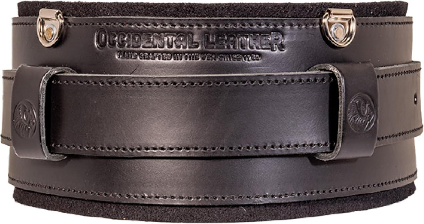 Occidental Leather Stronghold Comfort Belt System - Medium, Black - Wide 5” Belt for More Back Support - Heavy-Duty Buckles & Belt Loops to Minimize Bag Sliding - Made in USA