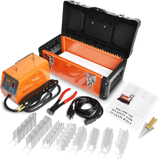 Plastic Welder Repair Machine Kit, 5-Level Adjustable Power, Bumper Plastic Repair Welding Hot Stapler Kit with Storage Tool Box, 110V