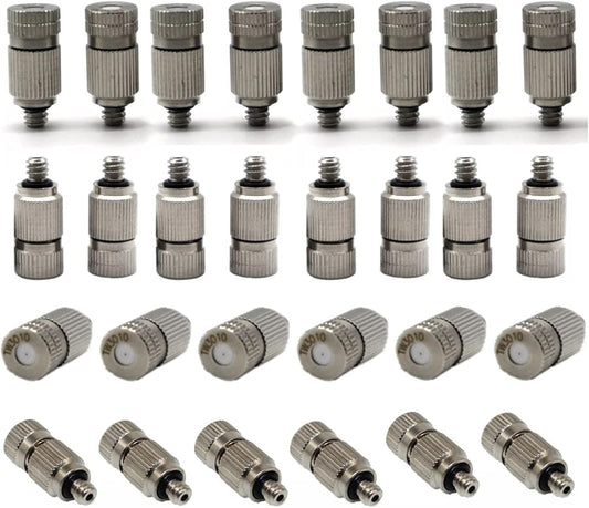 Pfeilzieher 40pcs Mister nozzles high Pressure Cooling Brass misting nozzles 10 24 UNC Thread Mister Nozzle Replacement Head for Garden Greenhouse Irrigation 0 004 0 039 Orifice Size 0 6mm