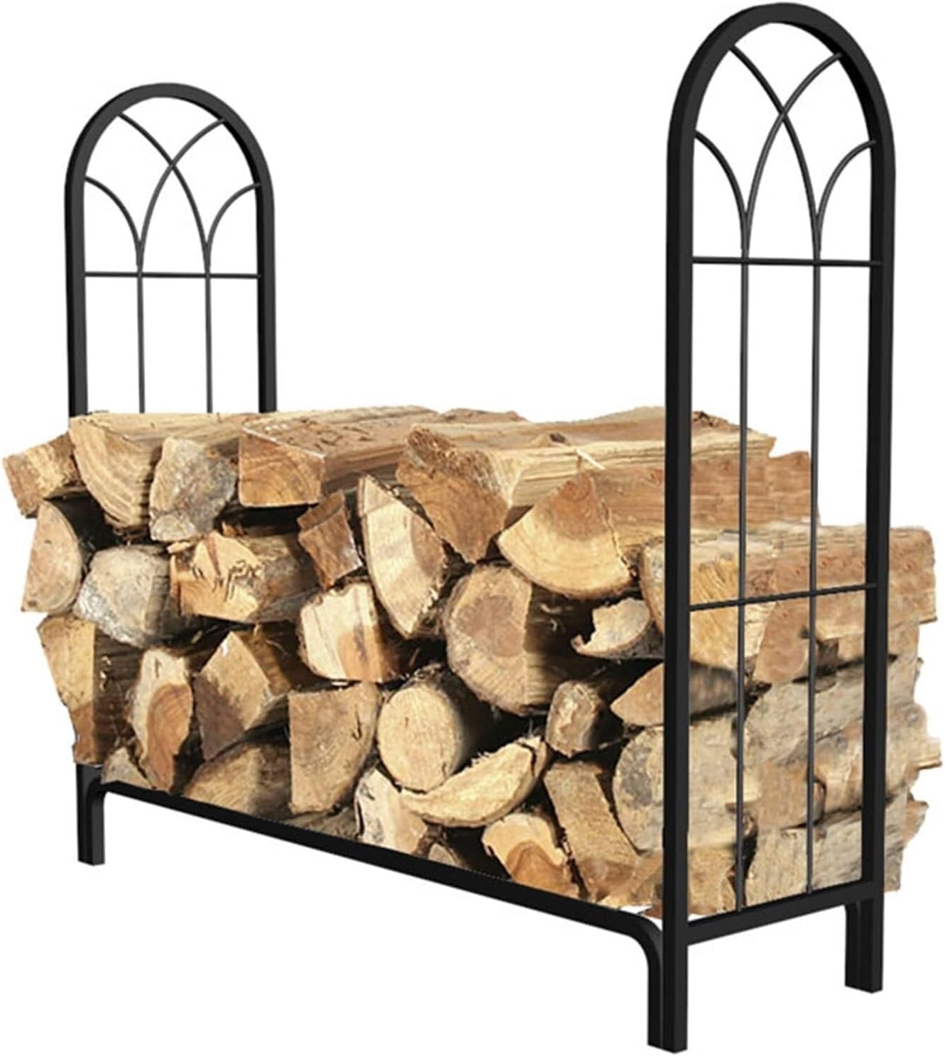 Large Fireplace Log Rack, Indoor and Outdoor Firewood Rack, Outdoor Fire Pit/Tool Shed Wood Storage Rack