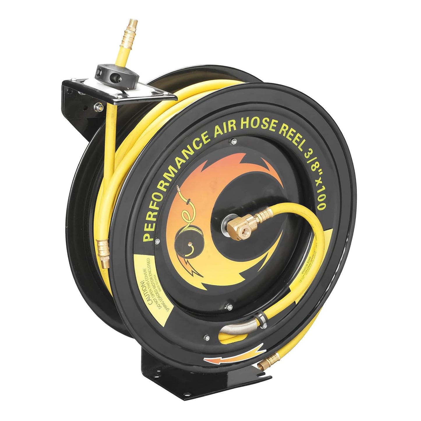 Heavy Duty Retractable 100-Foot Air Compressor Hose and Reel by Pentagon Tools
