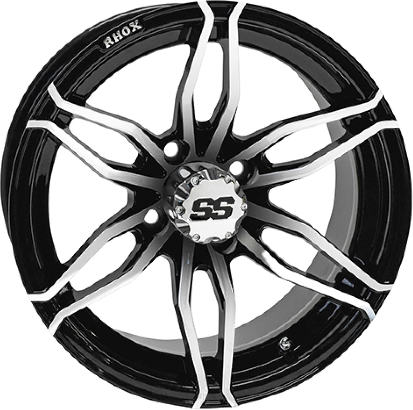 Red Hawk TIR-RX378 Wheel Machined Black, 14x7 ET-25 Golf Carts