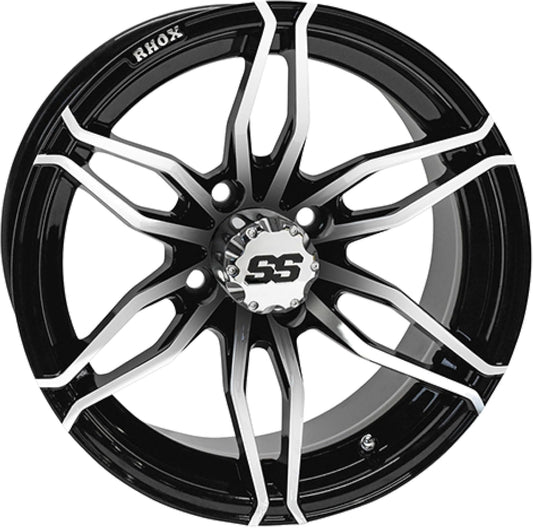 Red Hawk TIR-RX378 Wheel Machined Black, 14x7 ET-25 Golf Carts