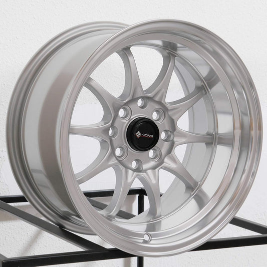 15x9 Vors TR3 4x100/4x114.3 0 Silver Wheel Rim 73.1
