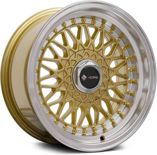 15x8 Vors VR3 4x100/4x114.3 20 Gold Wheel Rim 73.1