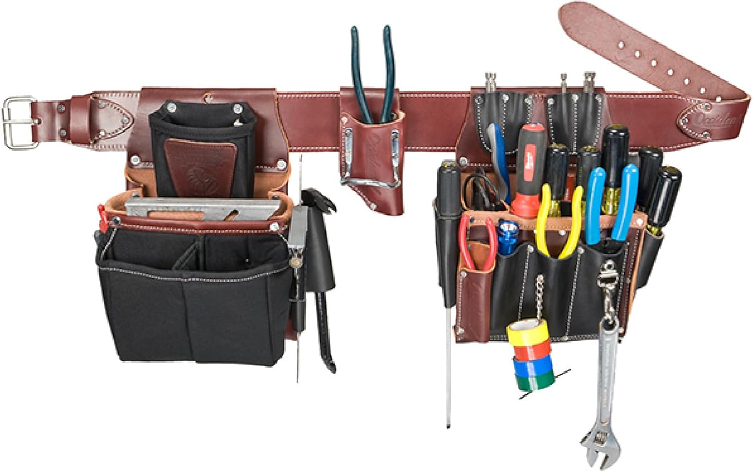 Occidental Leather Commercial Electrician’s Tool Bag Set - Medium - 37 Pockets & Tool Holders - Made in USA
