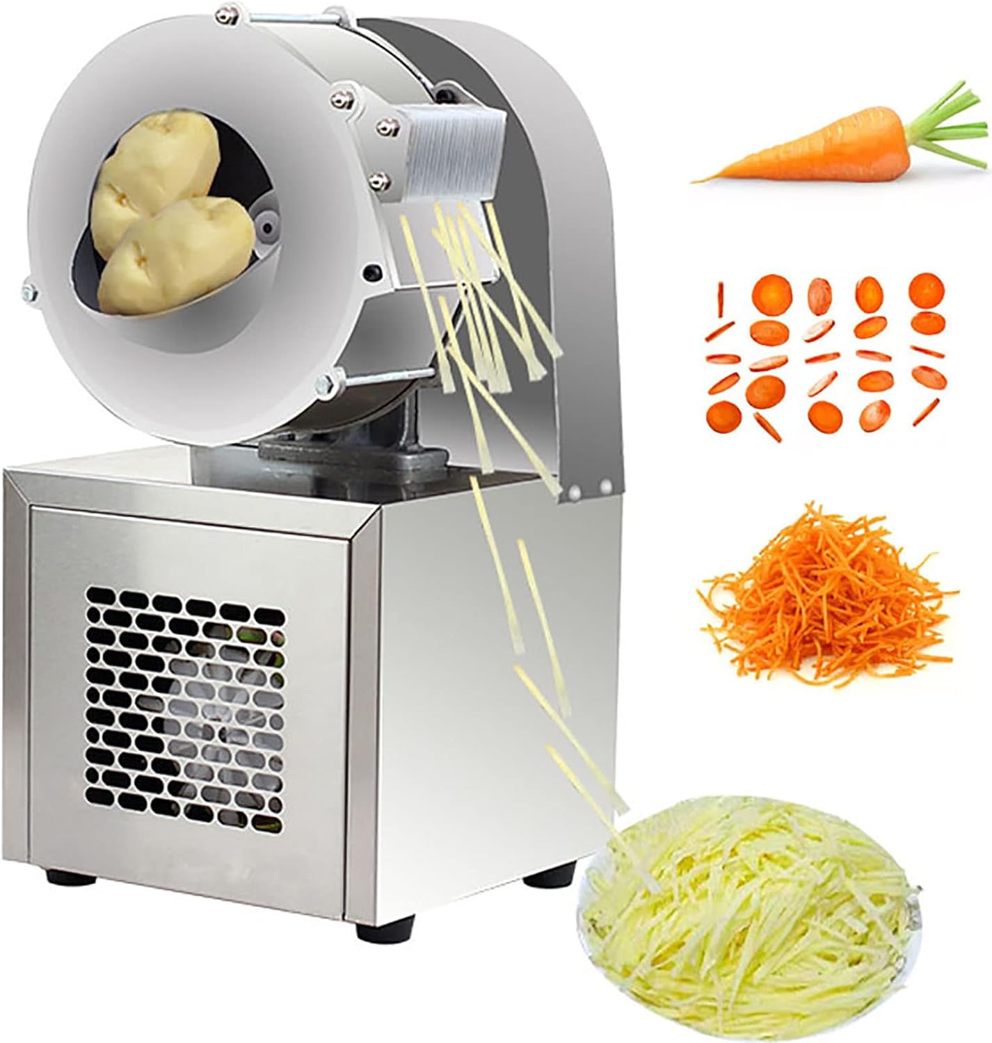 Electric shredding and slicer, Stainless Steel Home French Fry Dicer Slicer Manual Cutting Kitchen Appliance 3mm，4mm