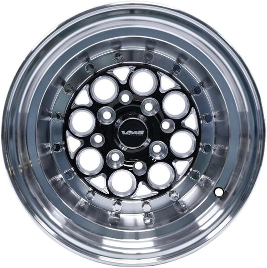 VMS Racing Revolver Polished Lip Rivets Drag Wheel 13x10 0ET 4x100 4X1114.3 VWRE011