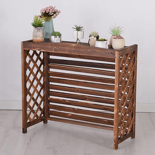 Outdoor Air Conditioner Cover, Wooden Air Conditioner Fence for Outside Units Host Shields Protective Grilles for Air Conditioners and Heat Pumps