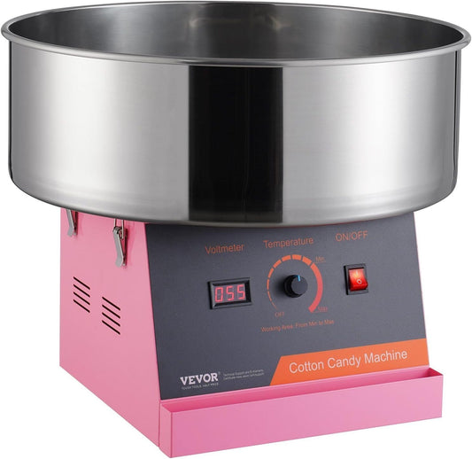 Electric Cotton Candy Machine, 1000W Candy Floss Maker, Commercial Cotton Candy Machine with Stainless Steel Bowl, and Sugar Scoop, Perfect for Home Kids Birthday, Family Party (Pink)