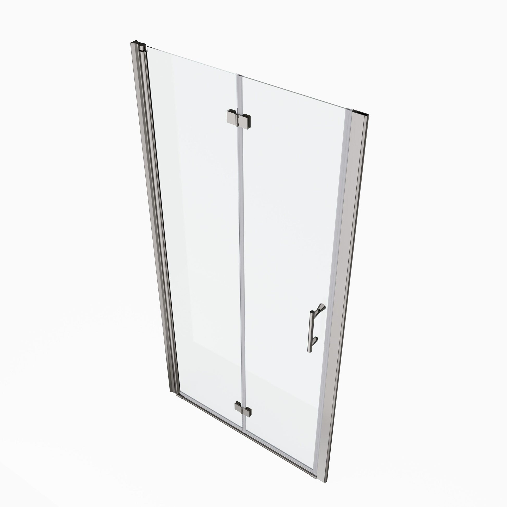 Forclover Bi-Fold Frameless Shower Doors Chrome 30-in W x 72-in H Frameless Clear Glass Bifold Shower door
