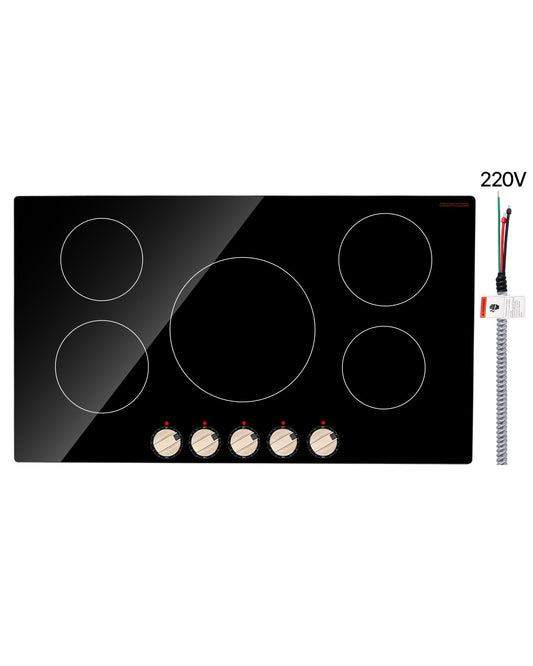 VEVOR Induction Cooktop 36-in 5 burners Black Induction Cooktop