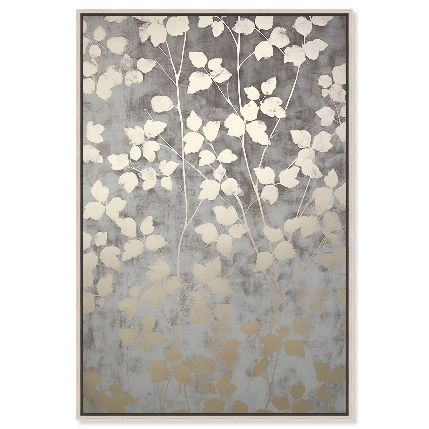 Art Remedy Silvery Gray Garden Canvas Print Floral by  Silver Frame 24 x 36