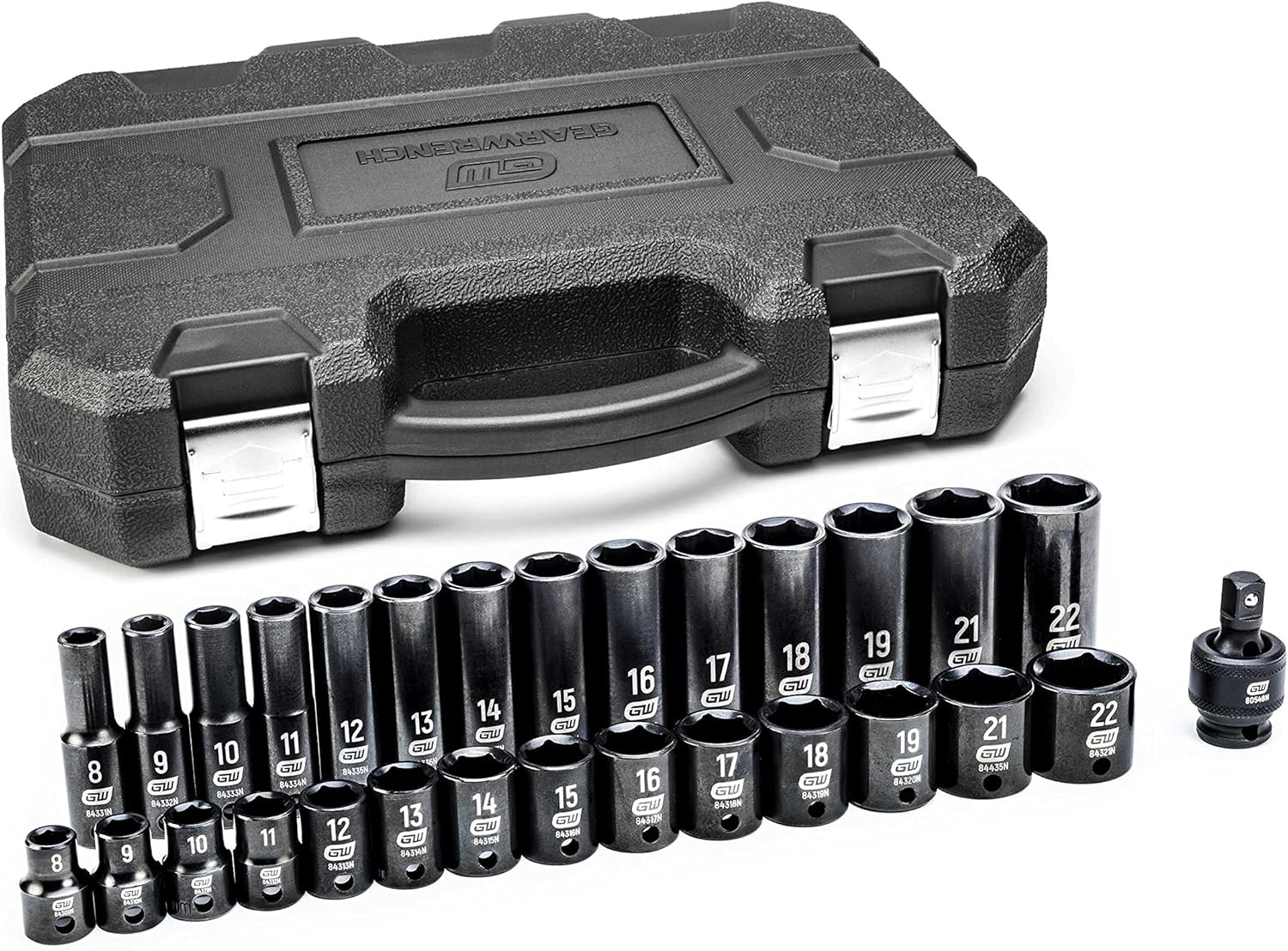 GEARWRENCH 29 Pc. 3\/8" Drive 6 Pt. Impact Socket Set, Standard & Deep, Metric - 84925N