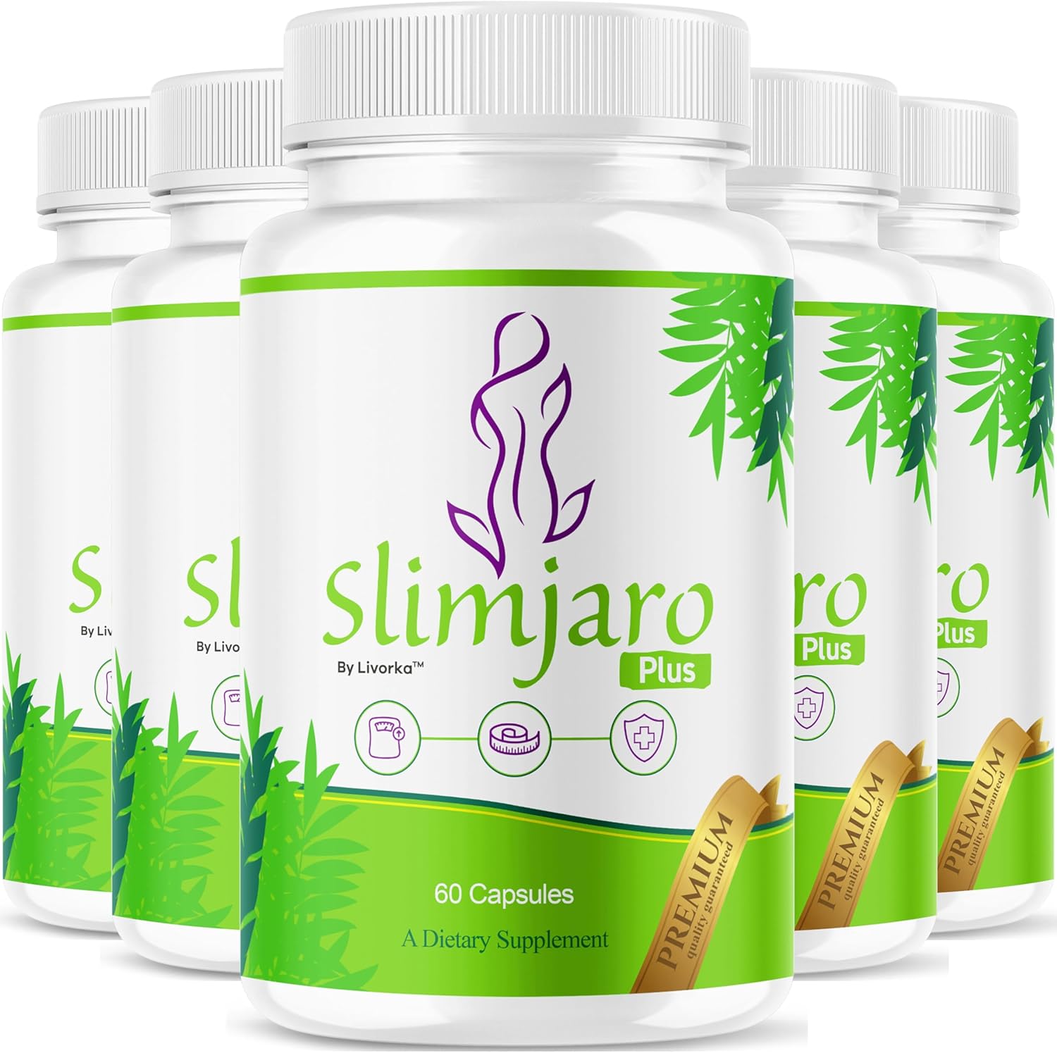 (5 Pack) SlimJaro Plus Pills - Official SlimJaro Plus Advanced Formula, Slim Jaro Plus Supplement Capsules All Natural Ingredients for Health & Wellness Support Reviews, 300 Capsules for 5 Months
