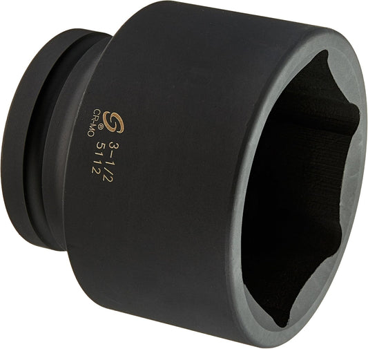 SUNEX TOOLS 5112 1" Drive Standard 6 Point Impact Socket 3-1\/2"