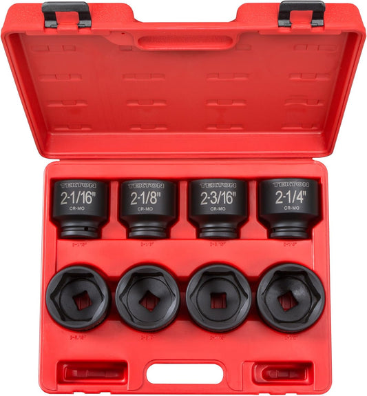 TEKTON 3\/4 Inch Drive 6-Point Impact Socket Set with Case, 8-Piece (2-1\/16-2-1\/2 in.) | 4893