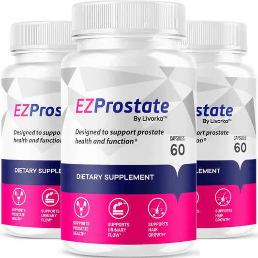 (3 Pack) EZ Prostate Supplement, EZ Prostate Capsules, EZ Prostate Pills, EZ Prostate, EZ Prostate Pills for Men, EZprostate Supplement for Men, EZ Prostate Advanced Formula, 180 Capsules for 3 Months
