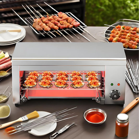 2000W Salamander Broiler, Electric Raclette Grill Cheese Melter, Commercial Wall Mount or Countertop Stainless Steel Toaster Oven 50℃-300℃ for Cheese Steak Meat